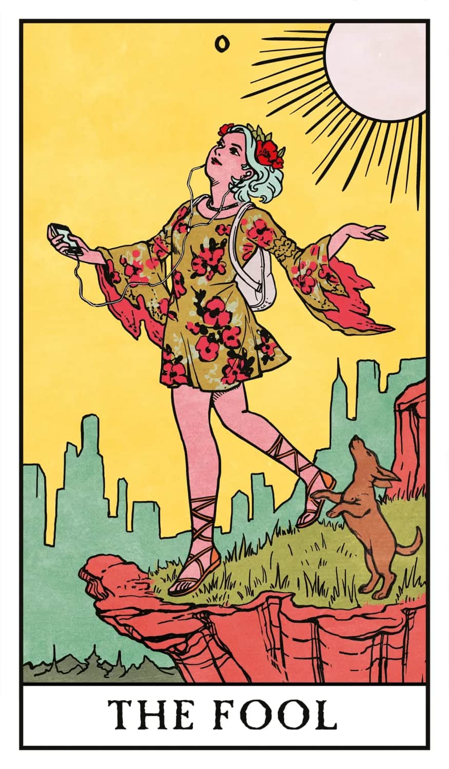 Modern Witch 愚者穿花裙拿着手机站在边缘旁
