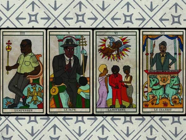 Black Power Tarot 皇帝 教皇 恋人与战车的官方展示照片